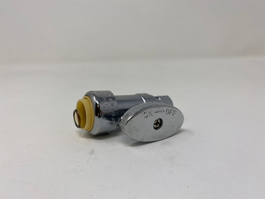 1/2” pushfit x 3/8" -Chrome plated 1/4 turn shut off valve